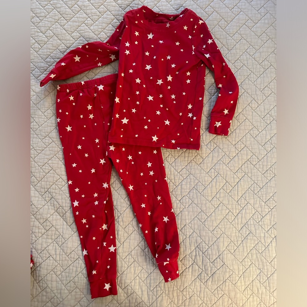 Pottery Barn Kids Red with White Stars pajamas